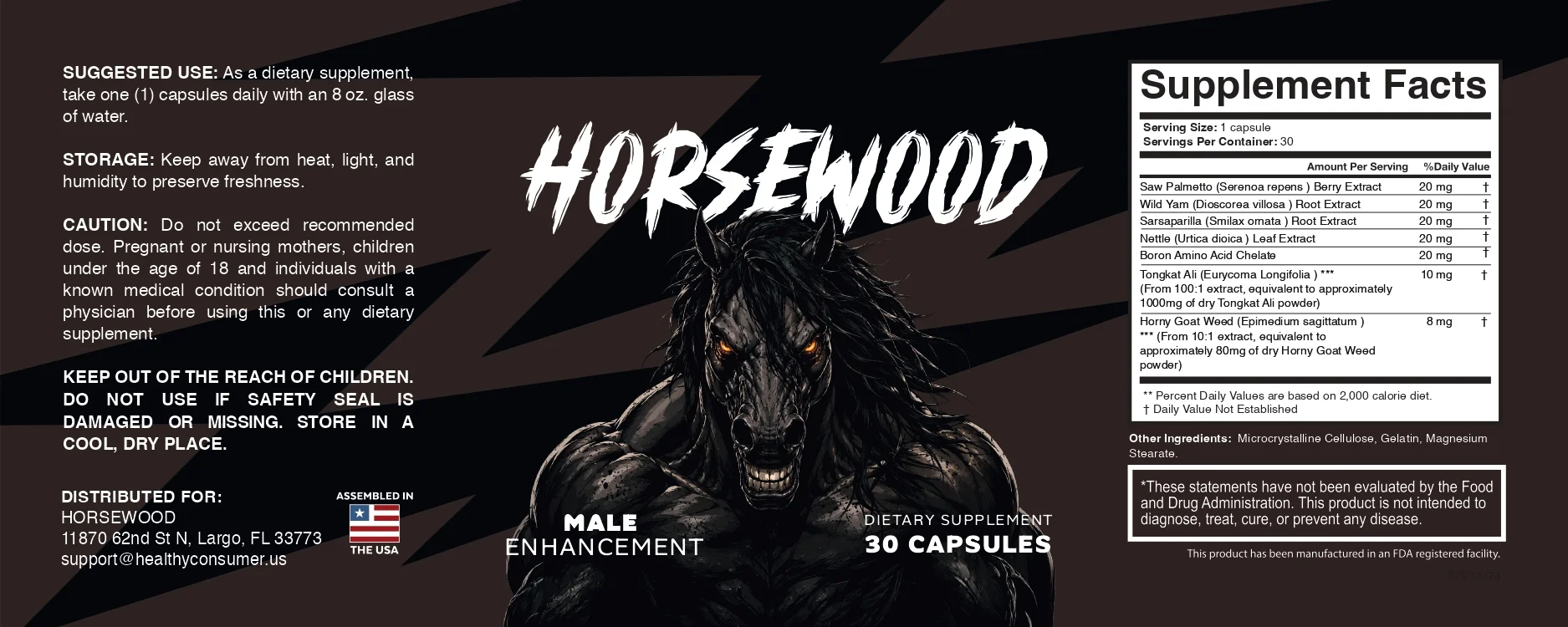 Horsewood Product Label